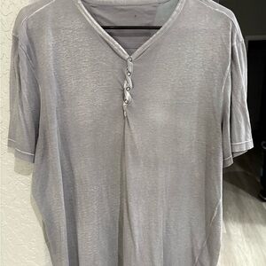 Men's Gray V-Neck Shirt
